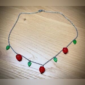 Handmade Strawberry Charm Necklace 🍓🍓🍓